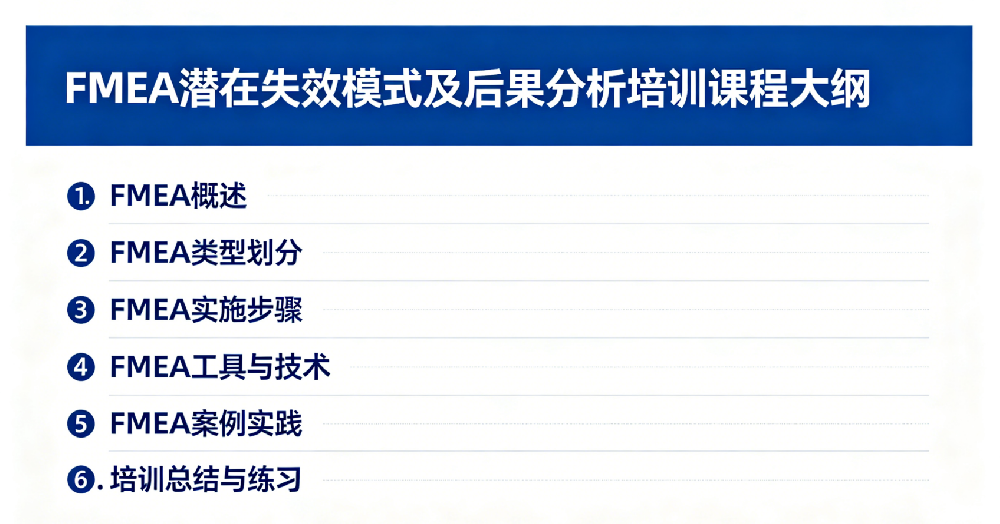 FMEA潜在失效模式及后果分析培训课程大纲